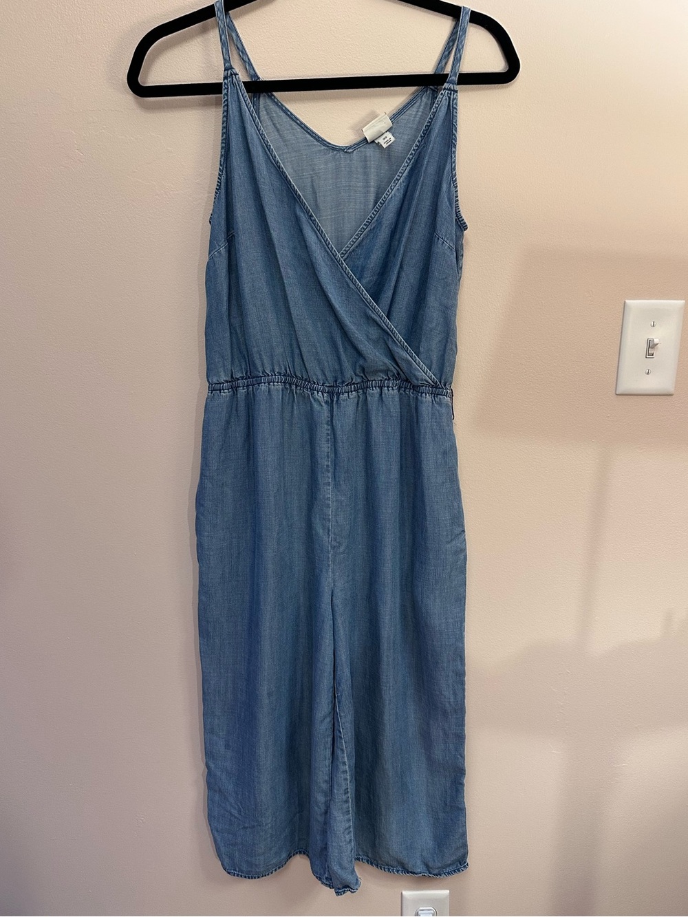 Tank top romper with cropped wide legs